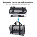 Portable Pet Cats Dogs Travel Carrier Breathable Foldable Pet Carrier Bag with Fleece Mat Large Space Easy Carry on Luggage for Weight less than 7.5kg