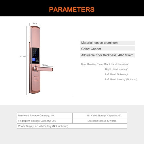 مستشعر قفل الباب الإلكتروني الذكي، مفتاح مجاني لبصمة الإصبع، أمان البيومترية، التعرف على بصمة الإصبع، قفل الباب، مفتاح ميكانيكي، قفل رقمي، شاشة OLED، توجيه صوتي، حافظة منزلقة، التحكم في التطبيق، خمسة مداخل للمنزل، الفندق، الشقة، اليد اليسرى، Inswing D