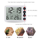 Digital Indoor Thermometer Hygrometer with Clock LCD Display ℃/ ℉