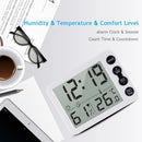 Digital Indoor Thermometer Hygrometer with Clock LCD Display ℃/ ℉