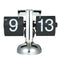 Small Scale Table Clock Retro Flip Over Clock Stainless Steel Flip Internal Gear Operated Quartz Clock