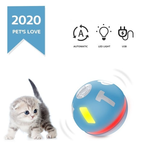 Smart Interactive Cat Toy Ball USB Rechargeable Rolling Ball for Kitty Puppy