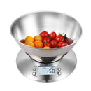 High Precision Scale Kitchen Scale 11lb/ 5kg Food Scale with Bowl Timer Temperature Display 5 Units Multifunction Scale