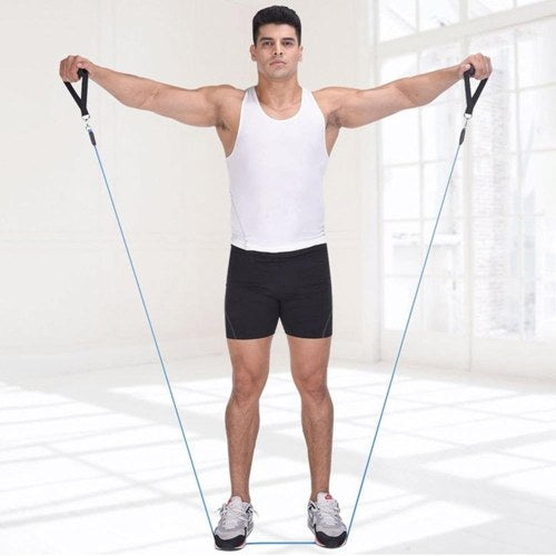 Resistance Bands Set (11pcs) Exercise Bands with Door Anchor Handles Ankle Strap and Carrying Bag Legs Ankle Straps