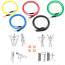 Resistance Bands Set (11pcs) Exercise Bands with Door Anchor Handles Ankle Strap and Carrying Bag Legs Ankle Straps