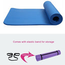 72 x 24 Inches Yoga Mat Non-Slip 10mm Thicknness Exercise Mats with Storage Band and Mesh Bag