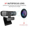 1080P Webcam Auto Focus Live Streaming Webcam USB Web Camera