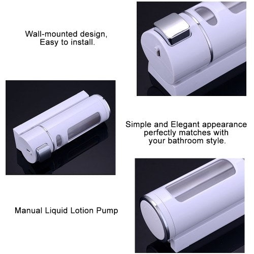 400ml Soap Dispenser Wall Mount Plastic Detergent Shampoo Dispensers Kitchen Soap Bottle