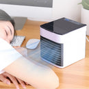 Portable Air Conditioner Personal Desktop Air Cooler Humidifier Air Purification USB Mini Fan with 7 Color LED Light for Home or Office