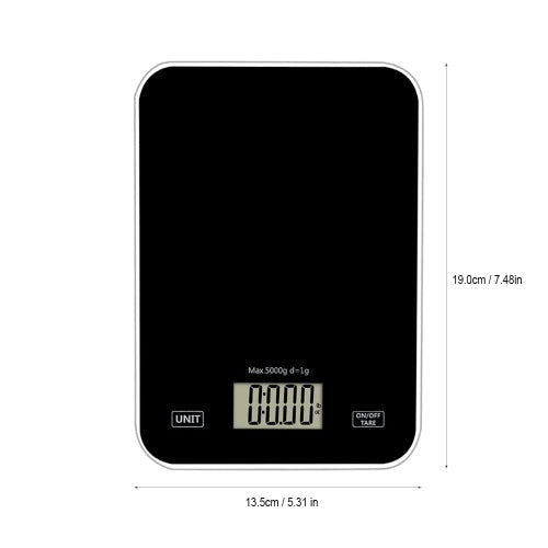 Digital Kitchen Scale 11lb Food Weight High Precision Portable Electronic Scale 5 Units Switchable Auto-off LCD Display Multifunction Scale