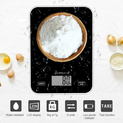 Digital Kitchen Scale 11lb Food Weight High Precision Portable Electronic Scale 5 Units Switchable Auto-off LCD Display Multifunction Scale