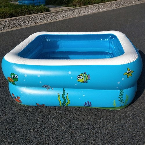 110cm Inflatable Pool Family Swimming Pool Inflatable Swimming Kiddie Pools 2 Individual Air Chambers