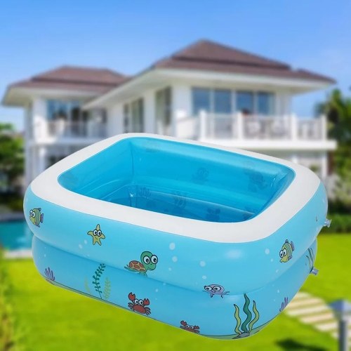 110cm Inflatable Pool Family Swimming Pool Inflatable Swimming Kiddie Pools 2 Individual Air Chambers