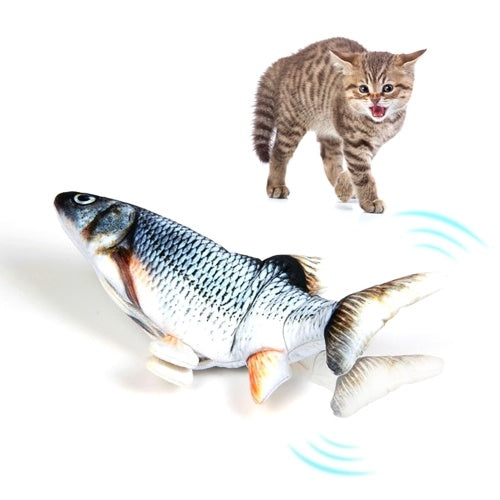 Realistic Plush Simulation Electric Doll Fish Funny Interactive Pets Chew Bite Supplies for Cat Fish Flop Cat Toy for Biting and Kicking