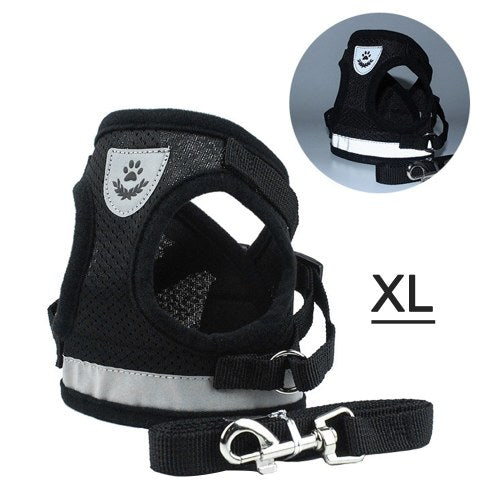 Dog Harness No-Pull Pet Harness Step-in Air Dog Harness, Soft Mesh Cat Harness, Step in Vest Harness Adjustable Outdoor Pet Vest, Reflective Harness for Pet Kitten Puppy Rabbit, (Silver gray,XL)