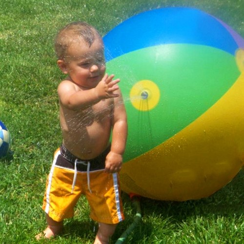 Summer Beach Ball Kids Inflatable Beach Sprinkler Water Spray Ball