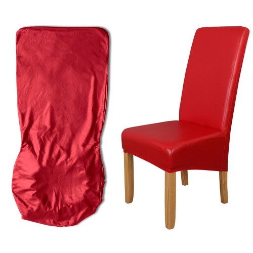 Dining Chair Slipcover, High Stretch Removable Chair Cover Washable PU Leather Waterproof Chair Seat Protector Cover for Home Party Hotel Wedding Ceremony