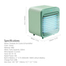 Portable Air Cooler 3 Adjustable Wind Speed Quiet Rechargeable Desktop Air Conditioner