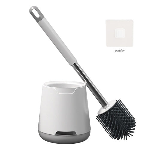 Toilet Brush and Holder Wall-mounted/Floor-standing Bristles Toilet Brush Cleaner No-drilling Bathroom Deep Cleaning Toilet Bowl Brush