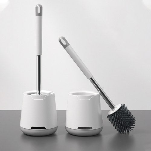 Toilet Brush and Holder Wall-mounted/Floor-standing Bristles Toilet Brush Cleaner No-drilling Bathroom Deep Cleaning Toilet Bowl Brush