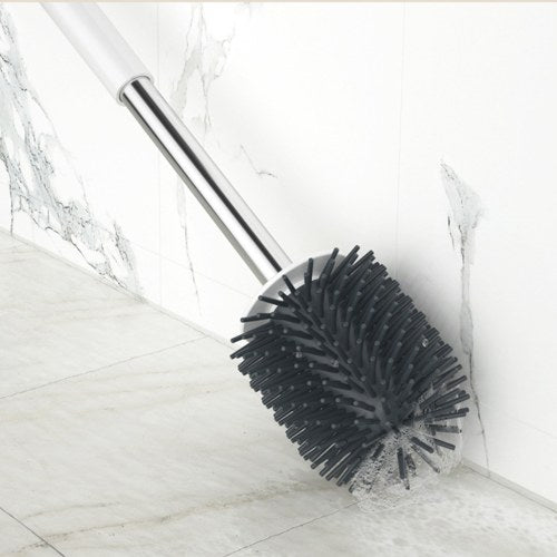 Toilet Brush and Holder Wall-mounted/Floor-standing Bristles Toilet Brush Cleaner No-drilling Bathroom Deep Cleaning Toilet Bowl Brush