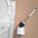 Toilet Brush and Holder Wall-mounted/Floor-standing Bristles Toilet Brush Cleaner No-drilling Bathroom Deep Cleaning Toilet Bowl Brush