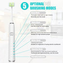 Triple Bristle Electric Toothbrush for Adults with 3D Soft Brush Head 5 Brushing Modes 2 Min Timer