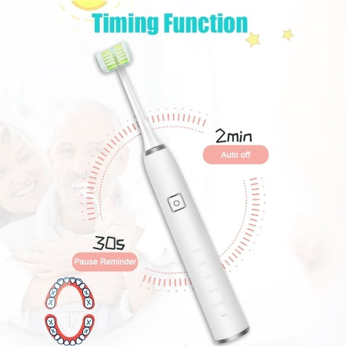 Triple Bristle Electric Toothbrush for Adults with 3D Soft Brush Head 5 Brushing Modes 2 Min Timer