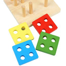 Wooden Puzzle Blocks Kids Toddler Puzzle Geometry Toys Shapes Sorter Preschool Geometric Blocks Stacking Games