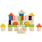 30PCS Colored Building Blocks Wooden Puzzle Blocks Kids Toddler Puzzle Toys Preschool Shapes Geometric Blocks Stacking Games