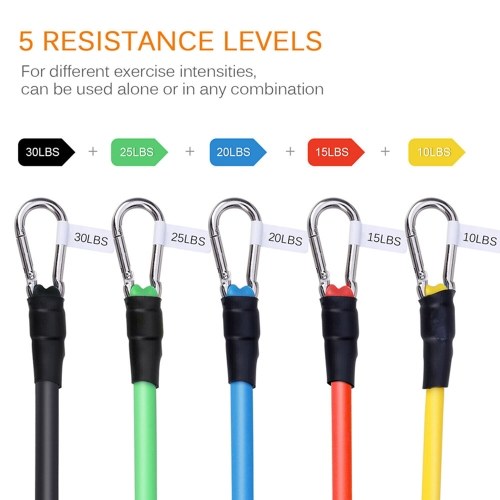 11PC Resistance Bands Set  with Handles Fitness Exercises Bands