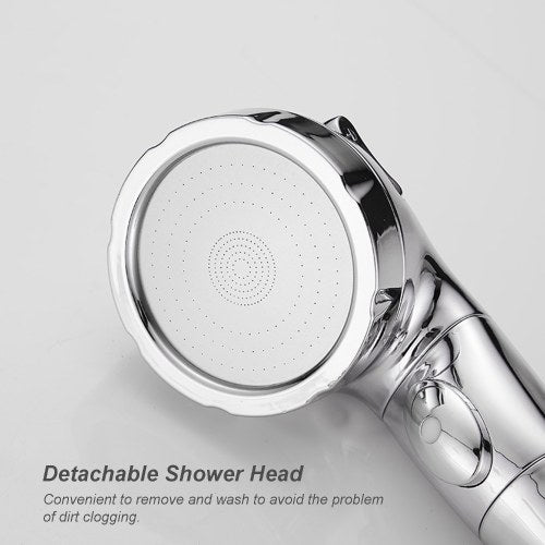 3 Spray Settings Shower Head with ON/Off Pause Switch Water Saving High Pressure Handheld Showerhead G1/2 Adjustable Bathroom Shower Head Bath Handheld Shower Head Replacement