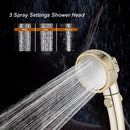 3 Spray Settings Shower Head with ON/Off Pause Switch Water Saving High Pressure Handheld Showerhead G1/2 Adjustable Bathroom Shower Head Bath Handheld Shower Head Replacement