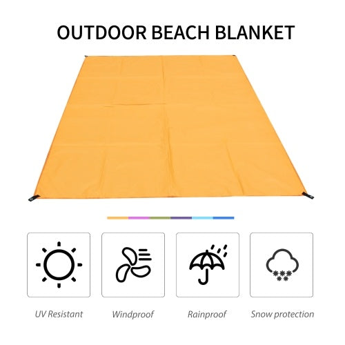 Outdoor Beach Blanket Waterproof Beach Mat Lightweight Sand Resistant Picnic Blanket with Storage Bag