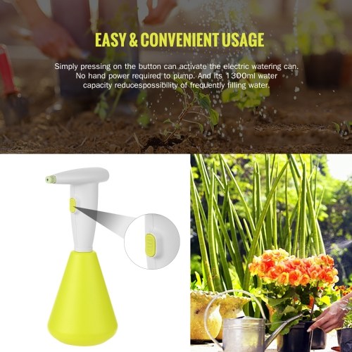 1300ML Electric Sprayer Watering Spraying Sprinkling Can Spray Bottle with Rechargeable 2000mAh Battery for Home Cleaning Gardening Watering