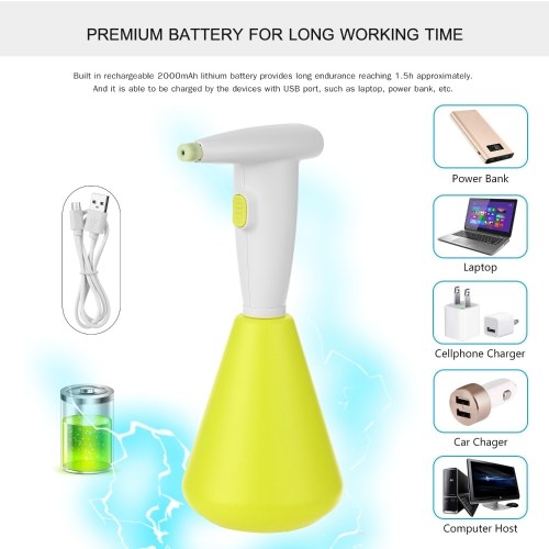 1300ML Electric Sprayer Watering Spraying Sprinkling Can Spray Bottle with Rechargeable 2000mAh Battery for Home Cleaning Gardening Watering