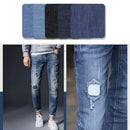 Premium Quality Denim Iron on Jean Patches No-Sew Shades of Blue Black 25 Pieces Assorted Cotton Jeans Repair Kit