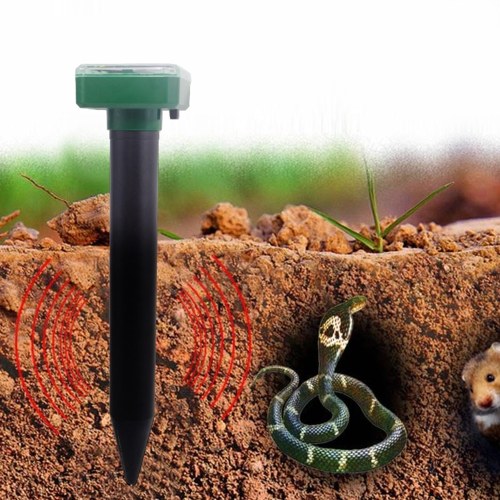 Solar Mole Repellent Ultrasonic Outdoor Powered Sonic Deterrent - Mole Stopper Scare Vole