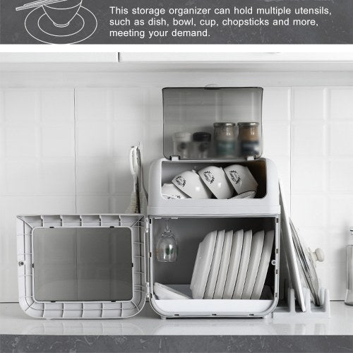 Dustproof Plate & Dish Storage Organizer Box