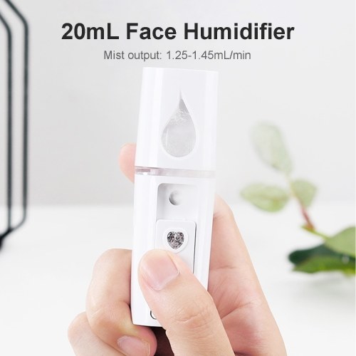 Nano Facial Mister 20mL Face Humidifier Portable Cool Mist Facial Steamer SPA Moisturizing Hydrating Face Sprayer USB Rechargeable Handy Mist Sprayer