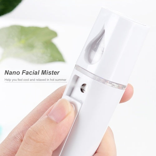 Nano Facial Mister 20mL Face Humidifier Portable Cool Mist Facial Steamer SPA Moisturizing Hydrating Face Sprayer USB Rechargeable Handy Mist Sprayer