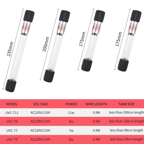 11W UV Light for Aquarium Clean Timer UV Sanitizer Light