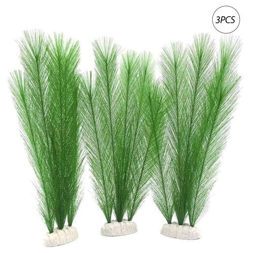 3PCS Aquarium Artificial Plants Artificial Plastic Plants Ornaments Natural Artificial Foliage Plants DIY Realistic Plants for Fish Tank Aquarium Landscape Decoration