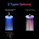 LED Rainfall Shower Head 8inch Round Shower Head