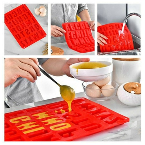 Red Silicone Letter Alphabet Pudding Bakeware Mould