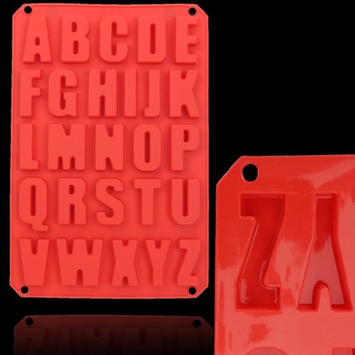 Red Silicone Letter Alphabet Pudding Bakeware Mould