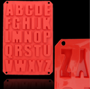 Red Silicone Letter Alphabet Pudding Bakeware Mould