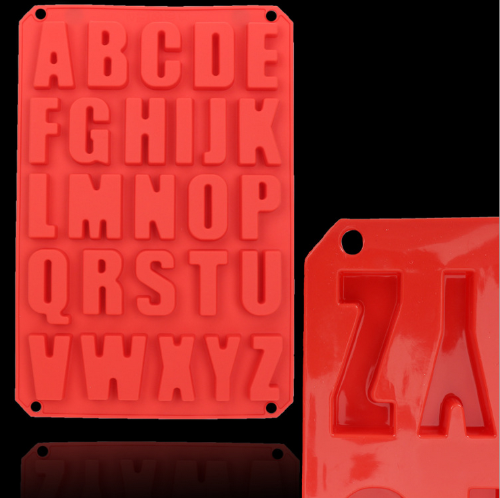 Red Silicone Letter Alphabet Pudding Bakeware Mould