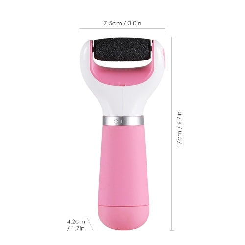 Electric Foot Grinder with Roller Head Battery Powered Portable Feet File Pedicure Tool Foot Scrubber Callus Remover for Dead Hard Cracked Dry Skin