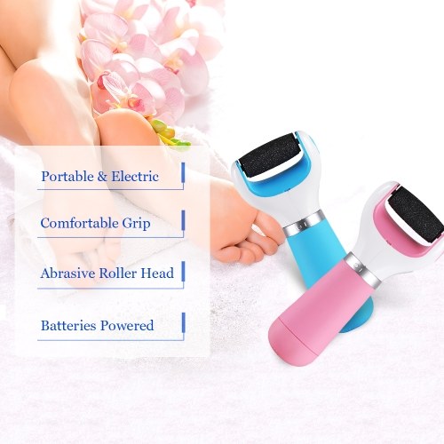 Electric Foot Grinder with Roller Head Battery Powered Portable Feet File Pedicure Tool Foot Scrubber Callus Remover for Dead Hard Cracked Dry Skin